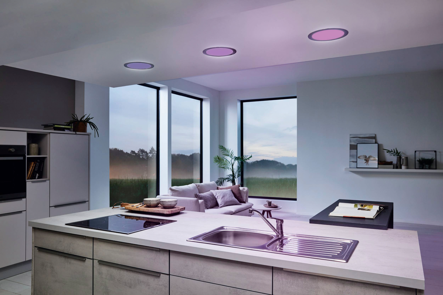 Uppospotti EGLO Connect Fueva-Z 216mm 16,5W harjattu teräs