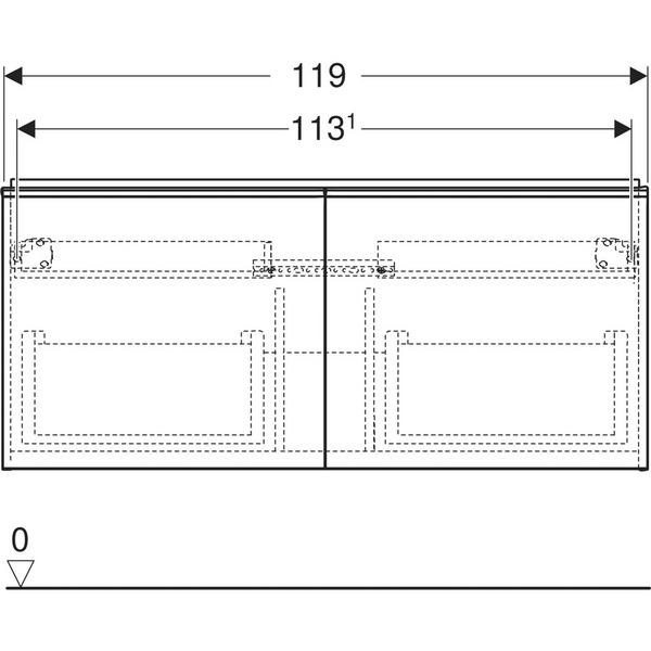 Allaskaappi Geberit Acanto L119 K53,5 S47,6cm valkoinen