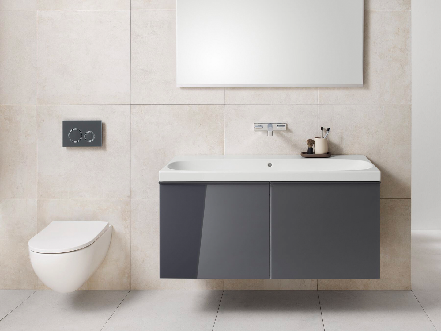 Pesuallas Geberit Acanto L120 S48,2cm ylivuotoaukko Keratect