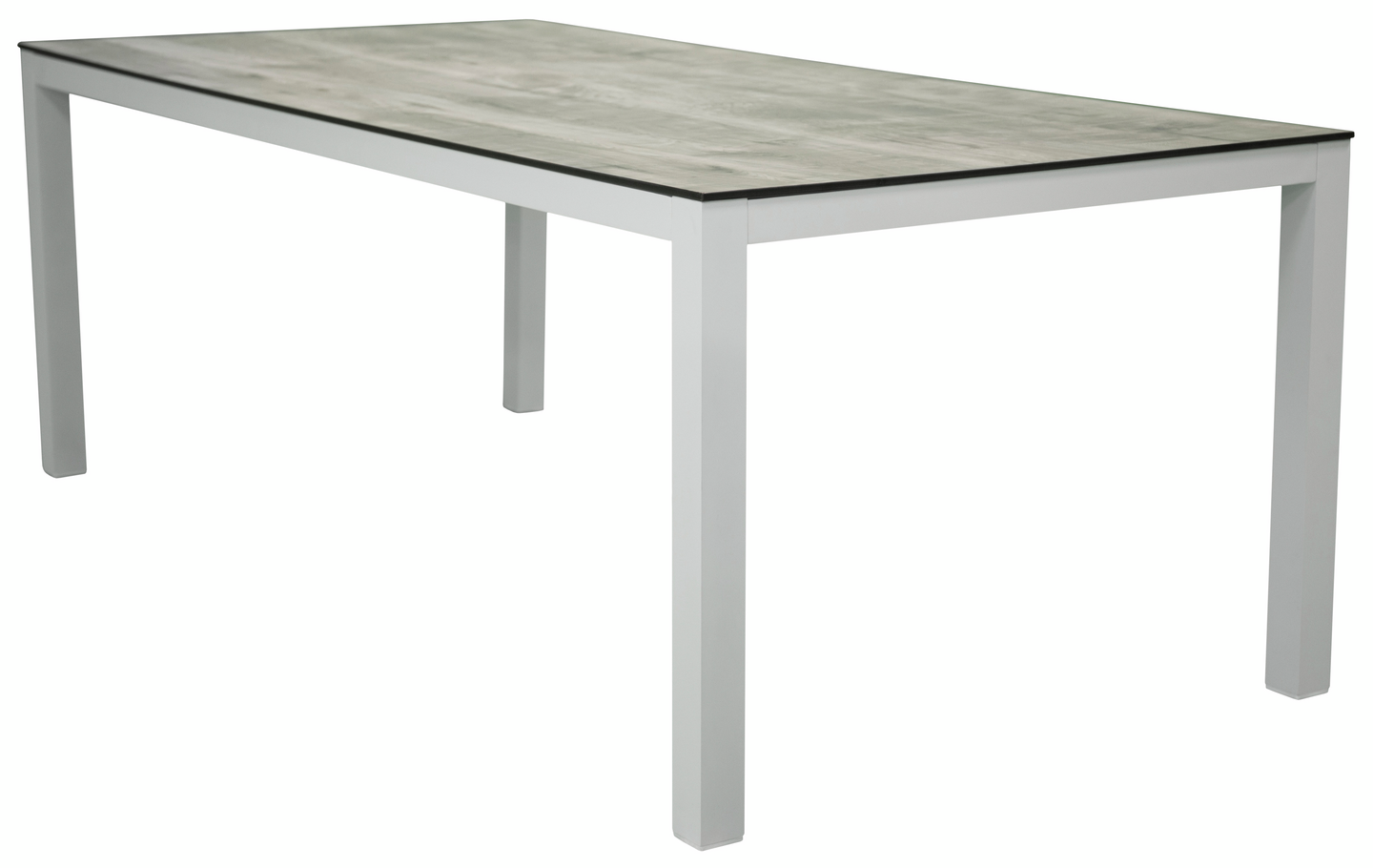 MATBORD CELLO LASSO, VITT 205X100CM, GRÅ HPL