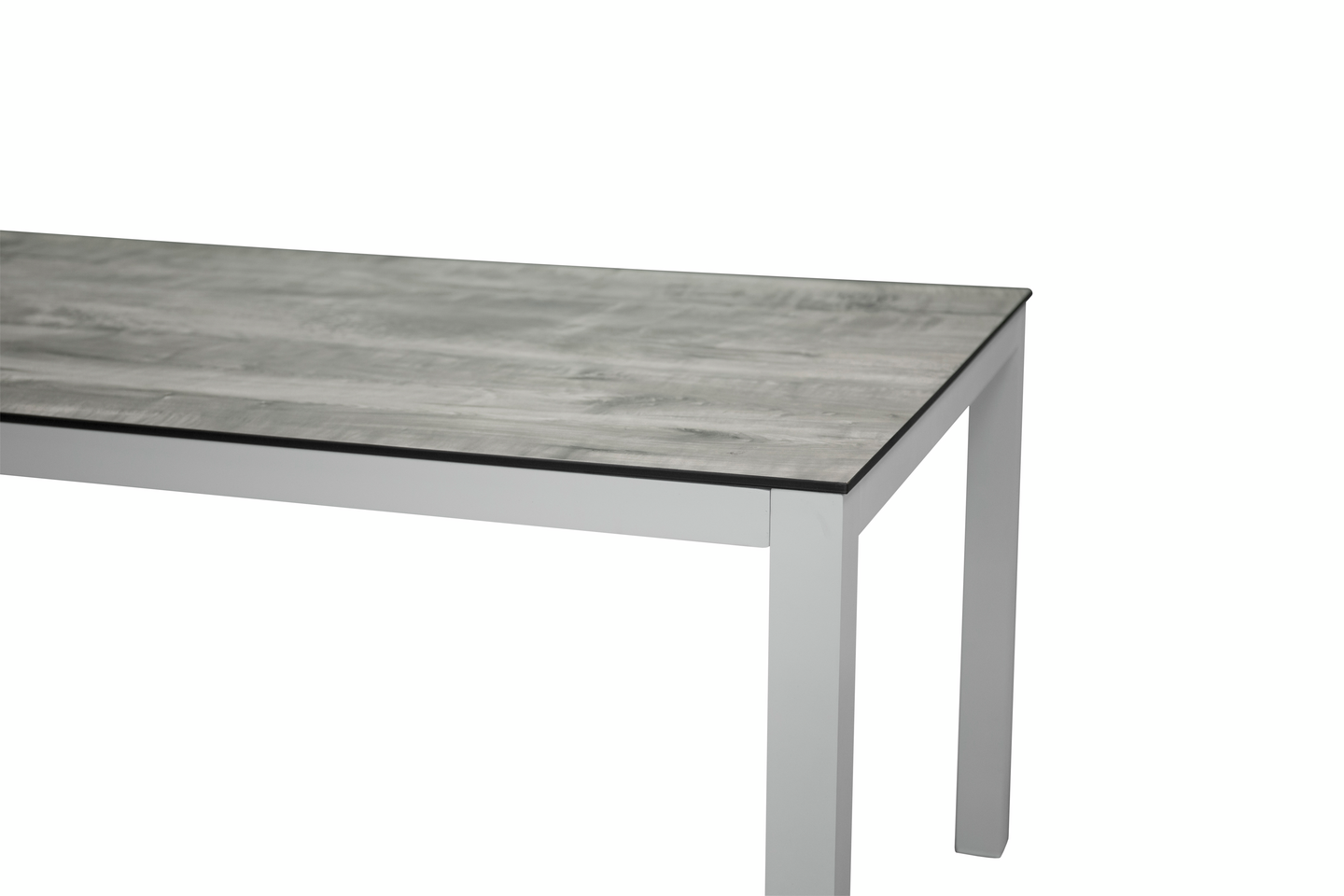 MATBORD CELLO LASSO, VITT 205X100CM, GRÅ HPL