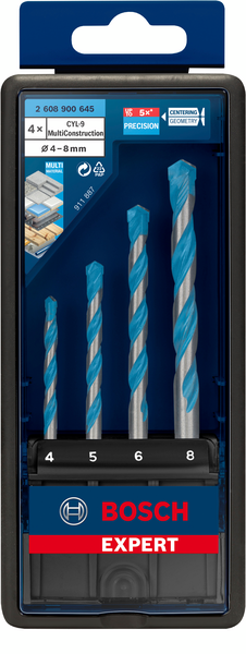 Poranteräsarja Bosch Expert MultiConstruction CYL-9 4-osainen 4-8mm Robust Line