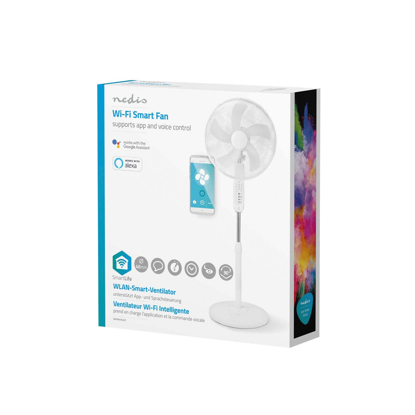 Tuuletin Nedis SmartLife  Wi-Fi  400 mm  Säädettävä korkeus  3-Vaihteinen