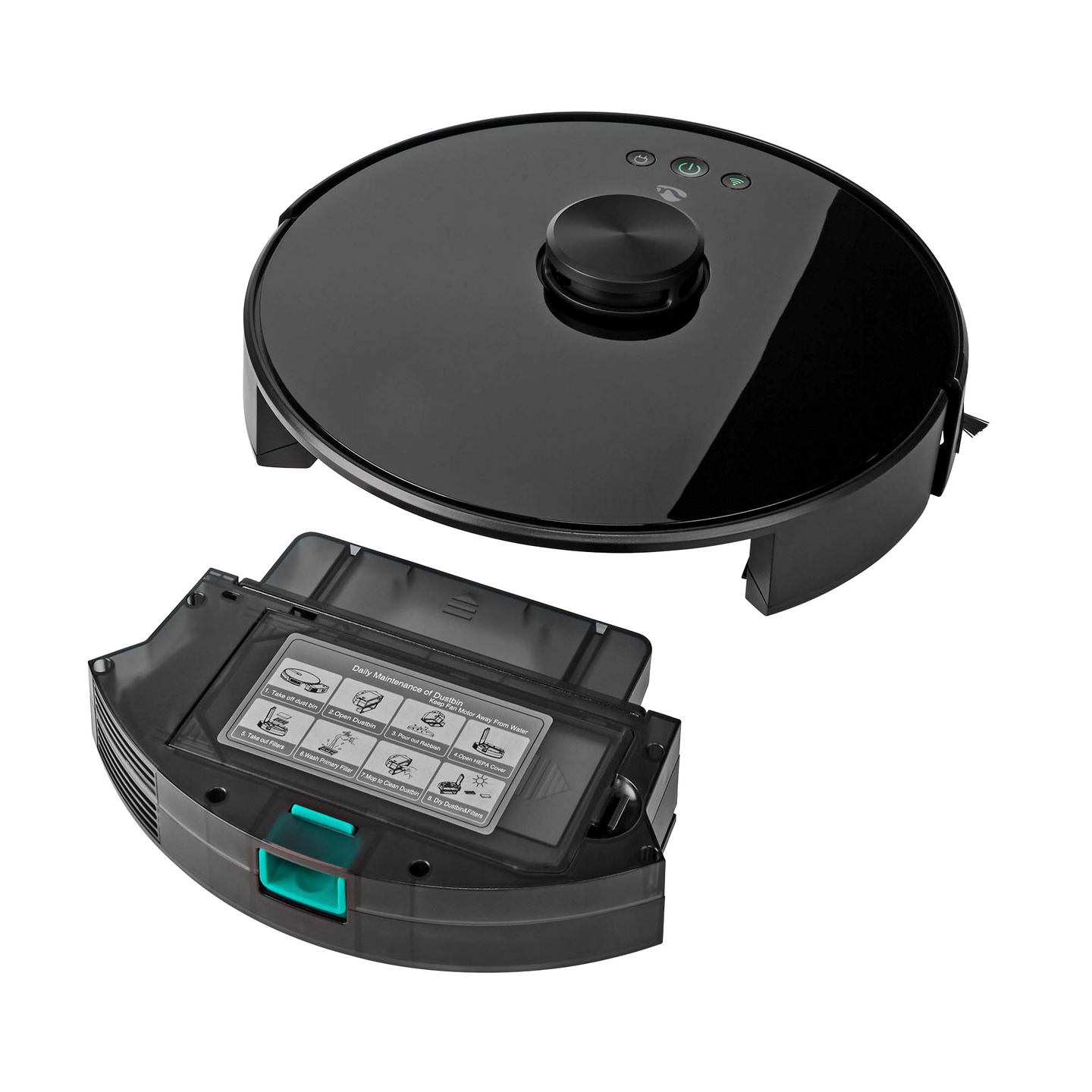 Robotti Pölynimuri Nedis  Laser-navigointi Wi-Fi Keräyssäiliön tilavuus: 0.6 l