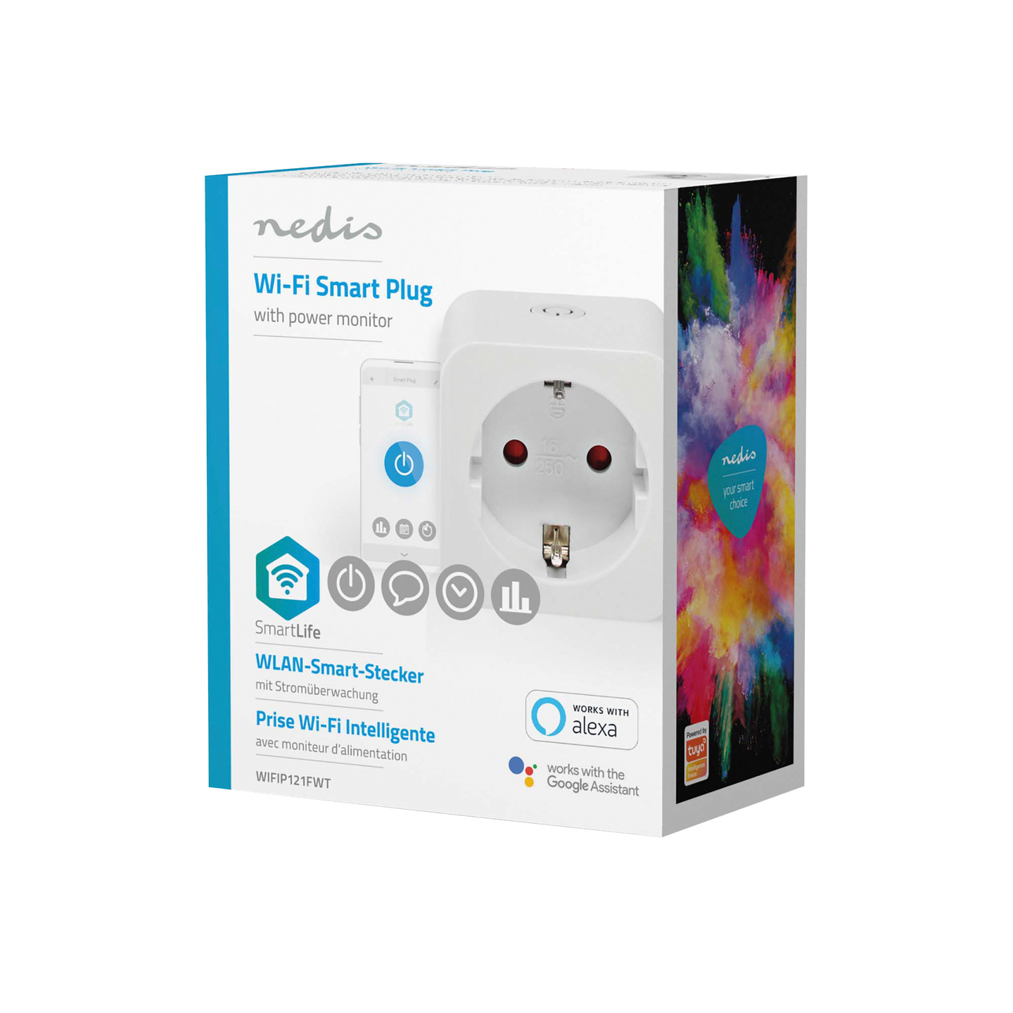 Älypistorasia Nedis SmartLife Wi-Fi Virtamittari 3680 W Type F (CEE 7/3)