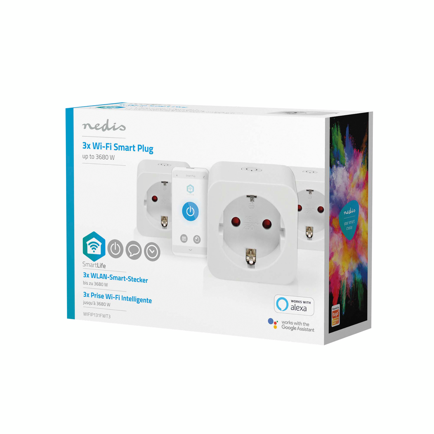 Älypistorasia Nedis SmartLife Wi-Fi 3 kpl 3680 W Type F (CEE 7/3) -10 - 45 °C