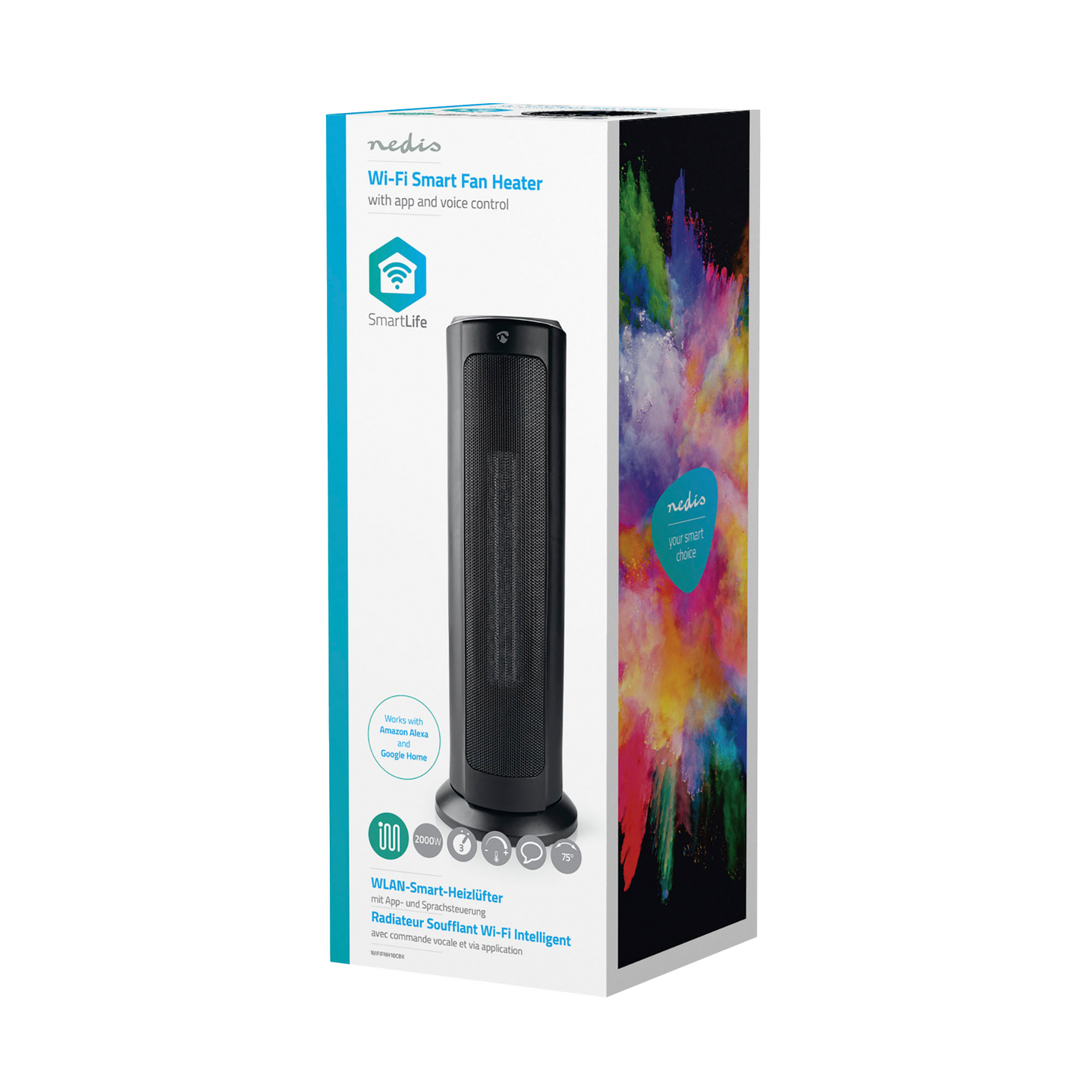 Lämpöpuhallin Nedis SmartLife Wi-Fi Torni 2000W 3 lämpöasetusta