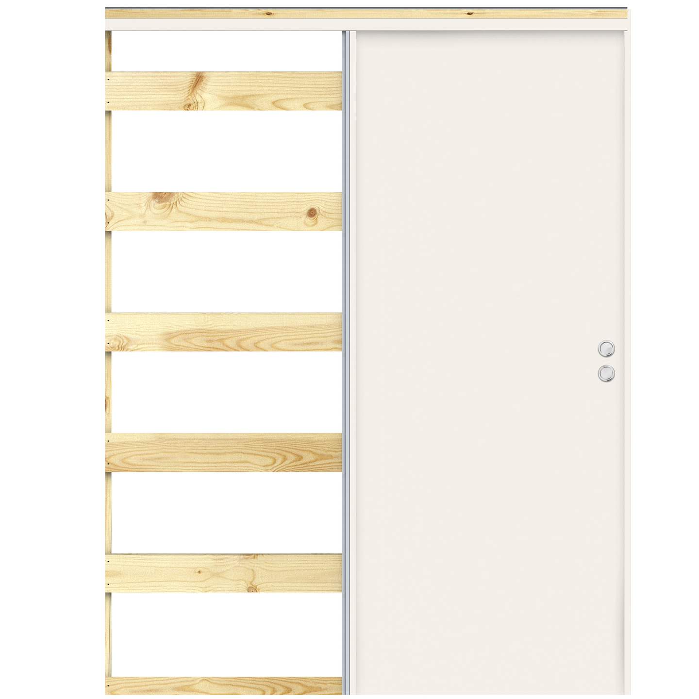 VÄGGPARTI TILL SKJUTDÖRR SWEDOORÖRR 122MM VIT 70MM REGEL DUBBELGIPS 8X21