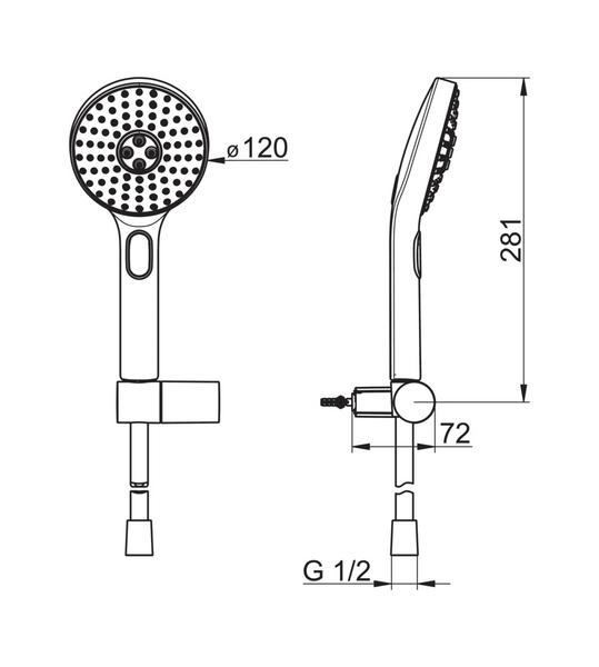 Käsisuihkusetti Oras 427 Hydractiva 3-spray