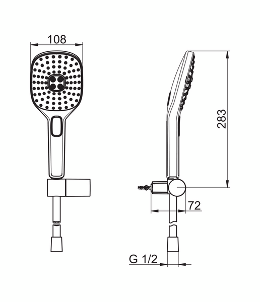 Käsisuihkusetti Oras 437 Hydractiva Style 3-spray