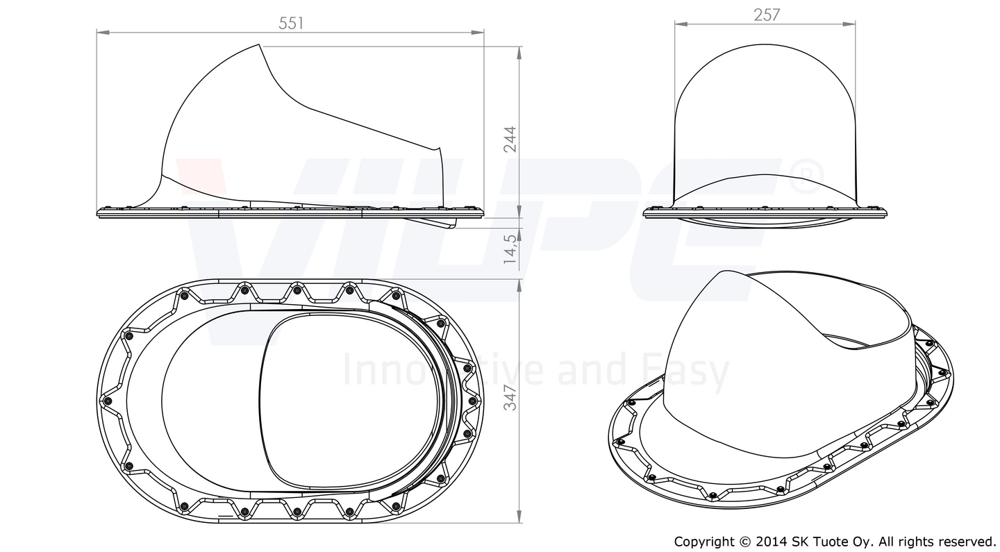 Läpivientisarja VILPE XL Classic tiilenpunainen