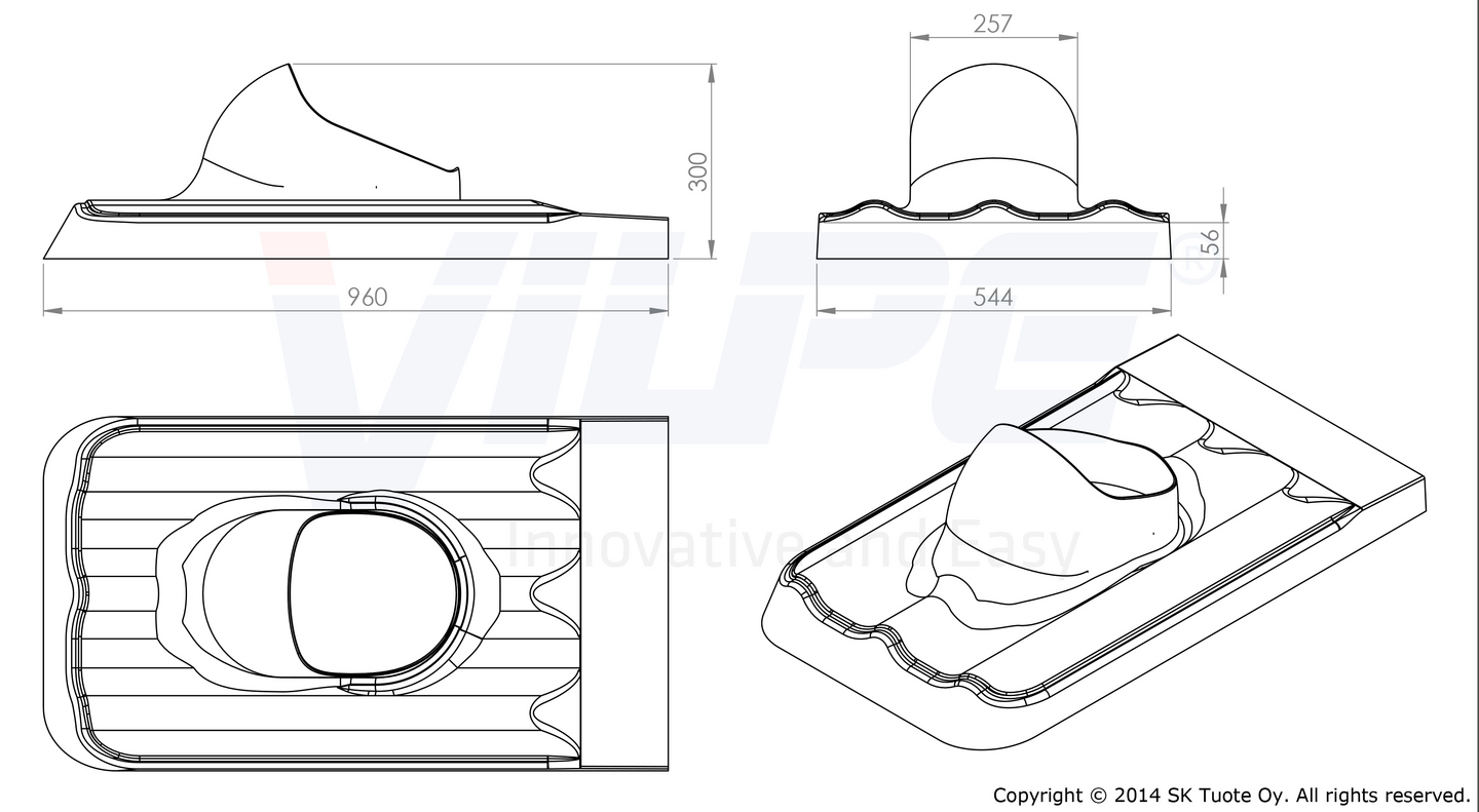 Kattoläpivientilevy VILPE XL Universal ruskea