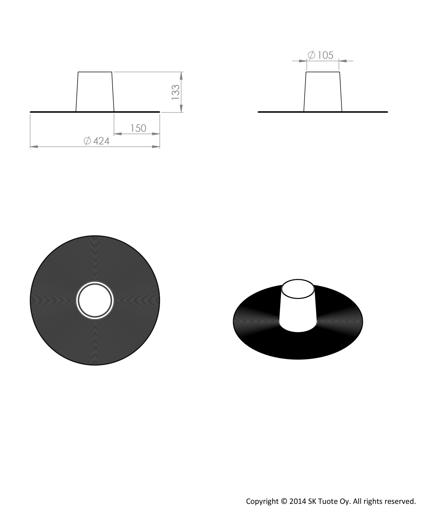 Höyrysulun tiiviste VILPE HTH-110/130 korkea