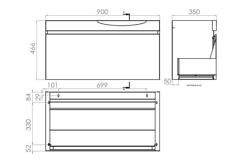 Allaskaappi Polaria Laval 900 vasen valkoinen