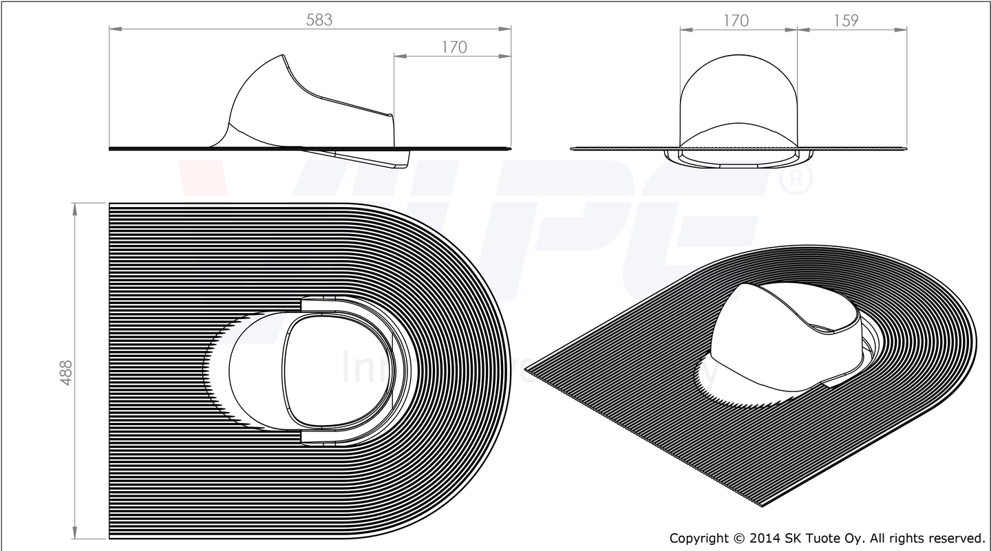 Kattoläpivienti VILPE huopa musta