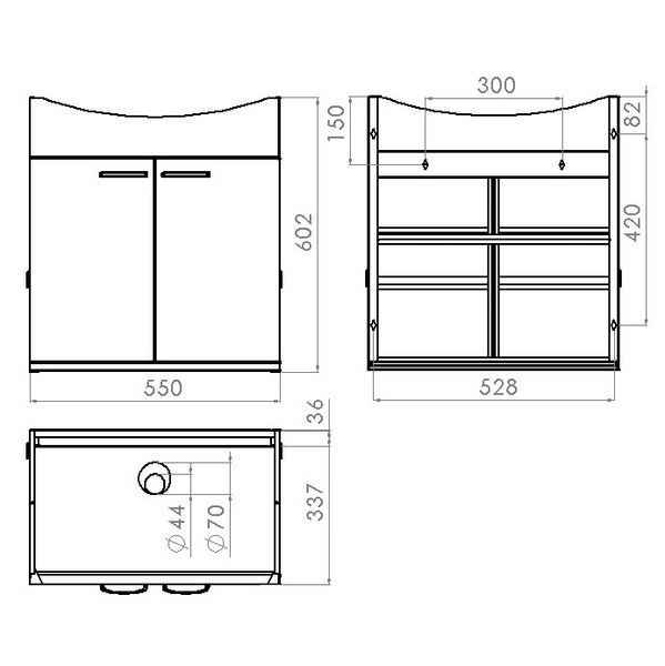 Allaskaappi Polaria Carina 600 valkoinen