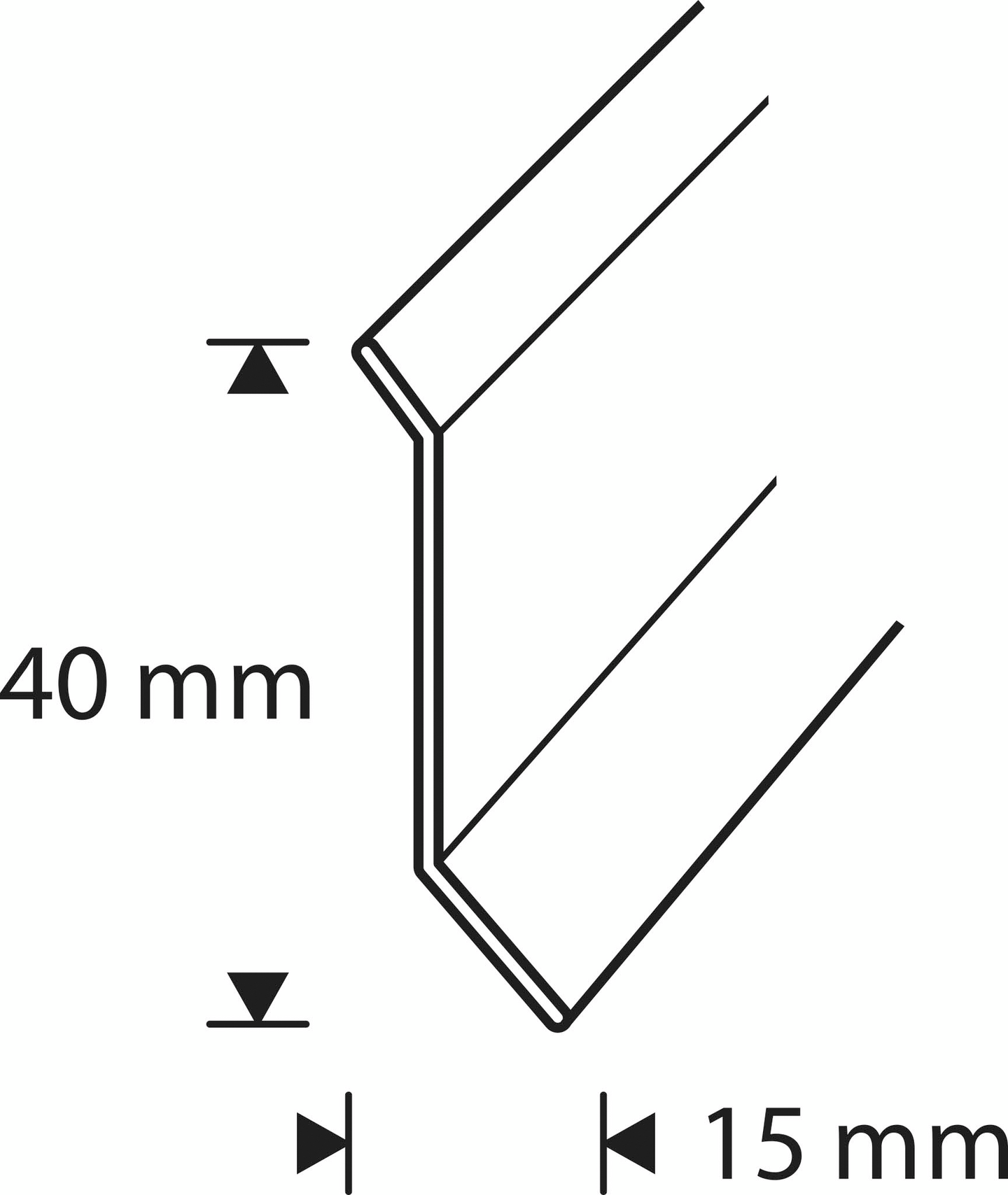 Jalkalista 40x15mm 3m alumiini Nordic graphite JL NG 40