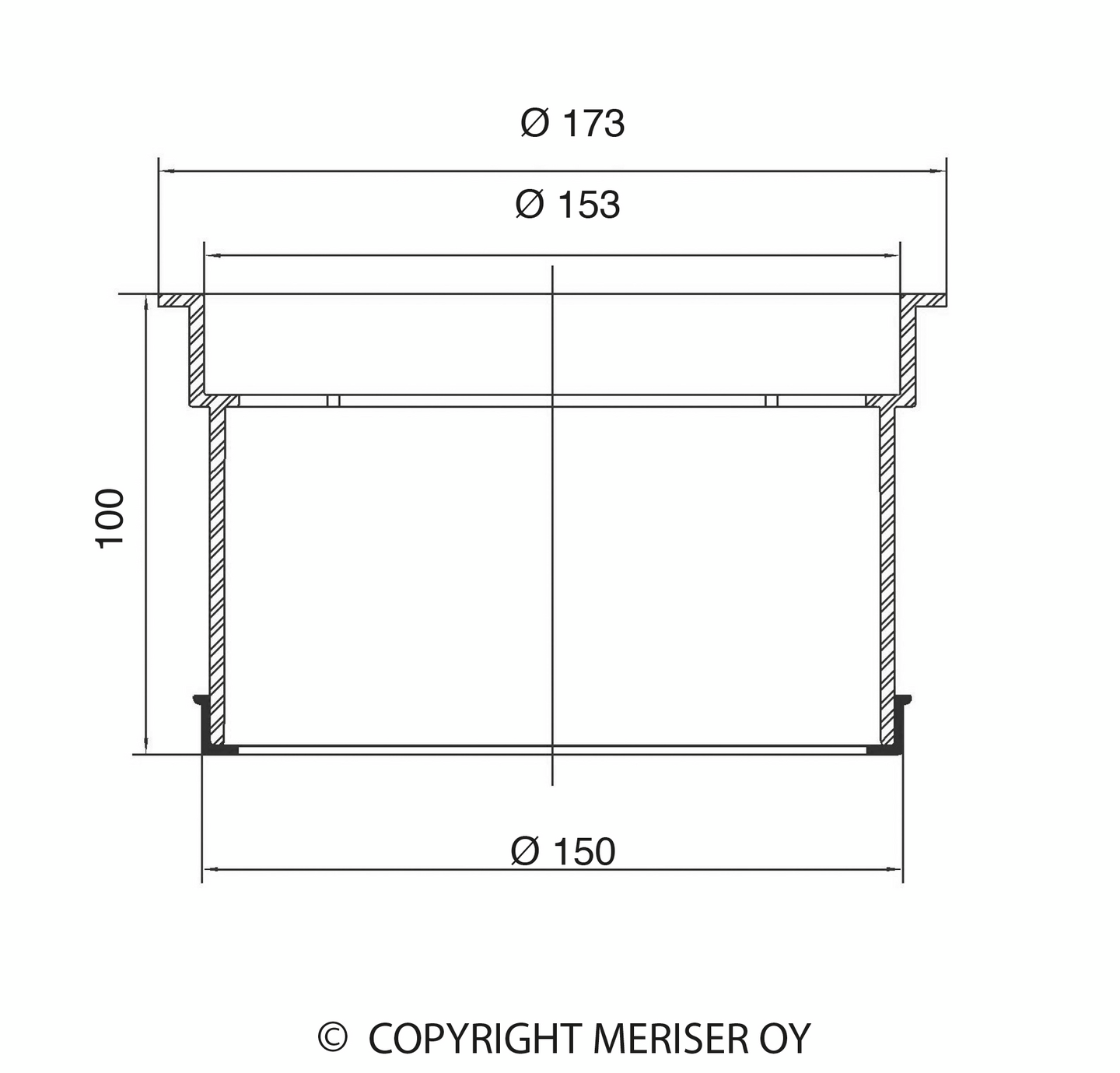 Korotusrengas 150x100 mattoasennukseen 411