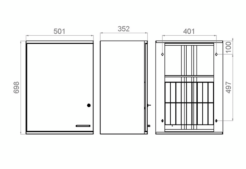 Pyykkikaappi Polaria PYK 500/700 oikea