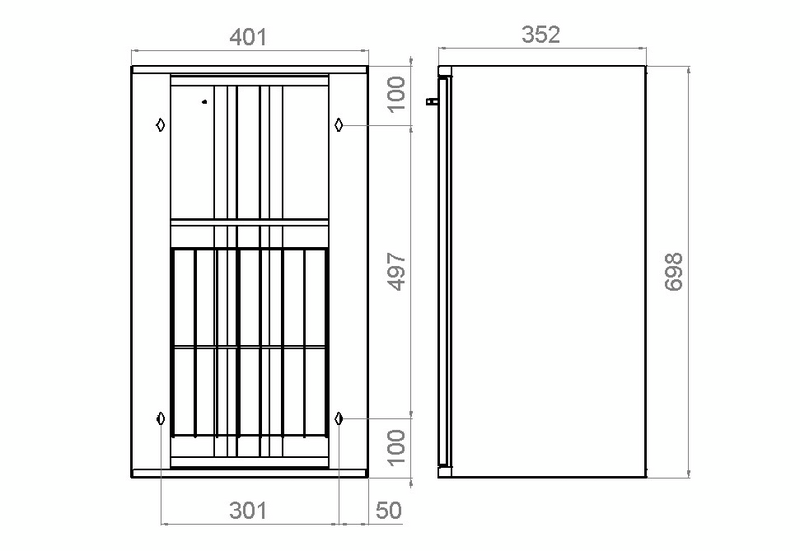 Pyykkikaappi Polaria PYK 400/700 oikea