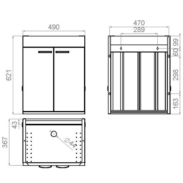 Allaskaappi Polaria AK 11165 IDO Glow 11165 -pesualtaalle