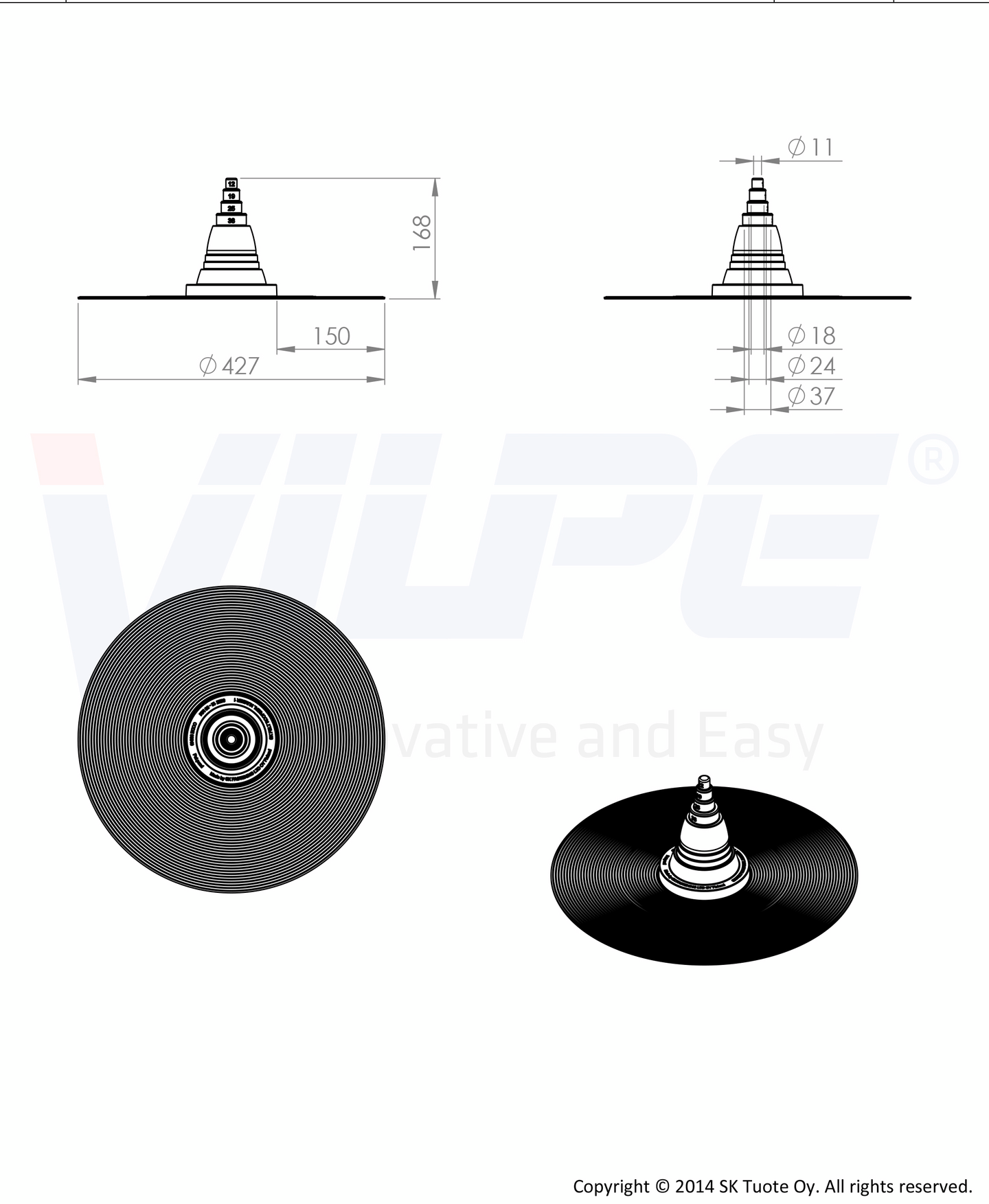 Huopakaton tiiviste VILPE Felt 1 00-40mm