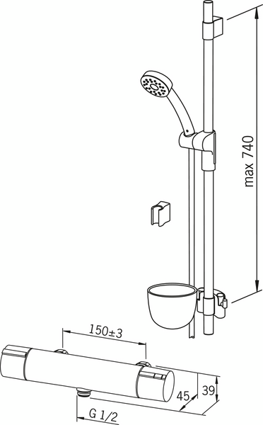 Suihkuhana ja suihkusetti Oras Cubista 2479 + Natura