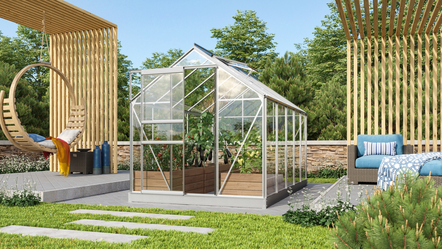 Kasvihuone Vitavia Venus 6200 lasi alu, sokkelilla