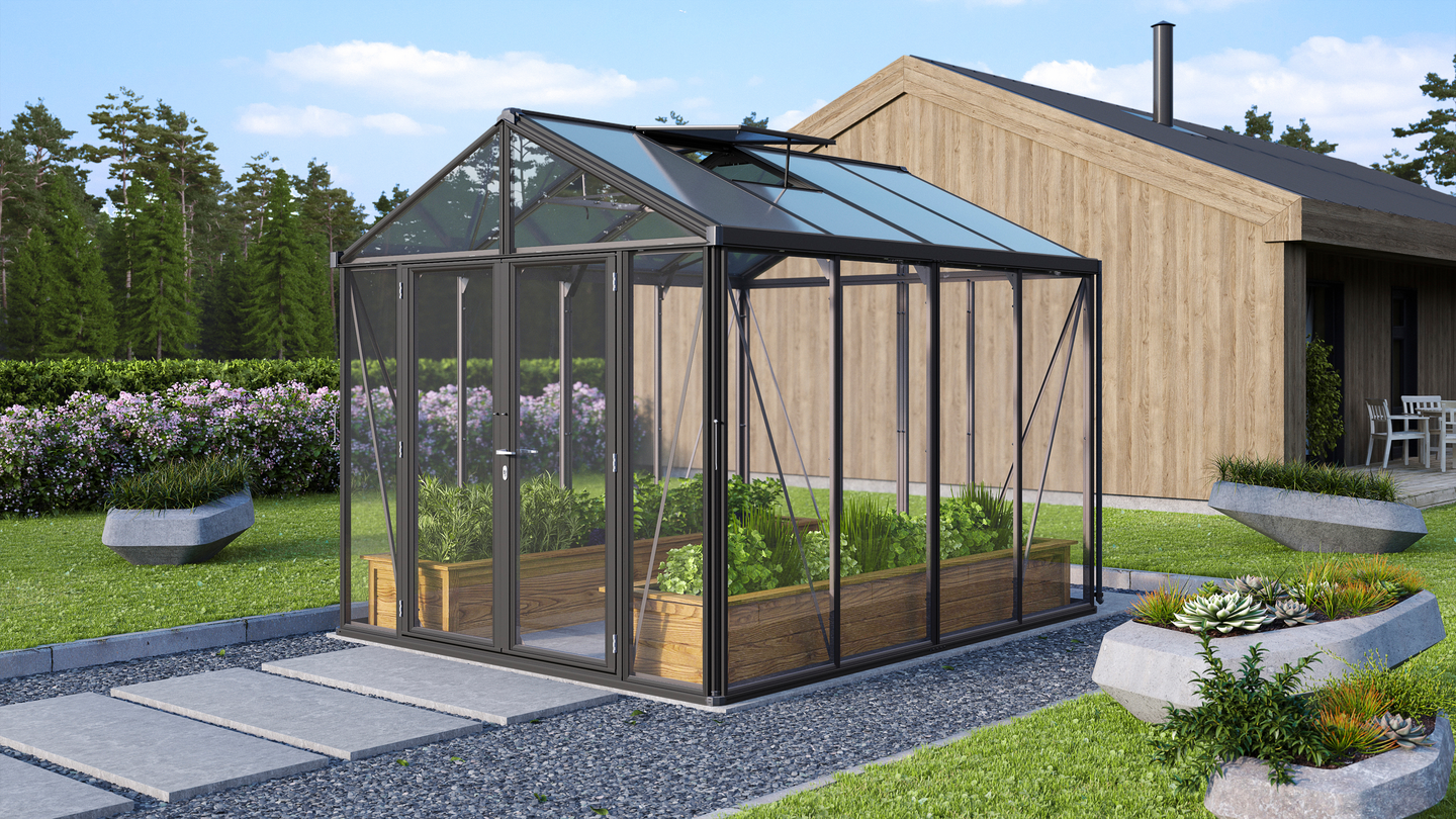 Kasvihuone Vitavia Poseidon 8100 karkaistu lasi + kennolevy