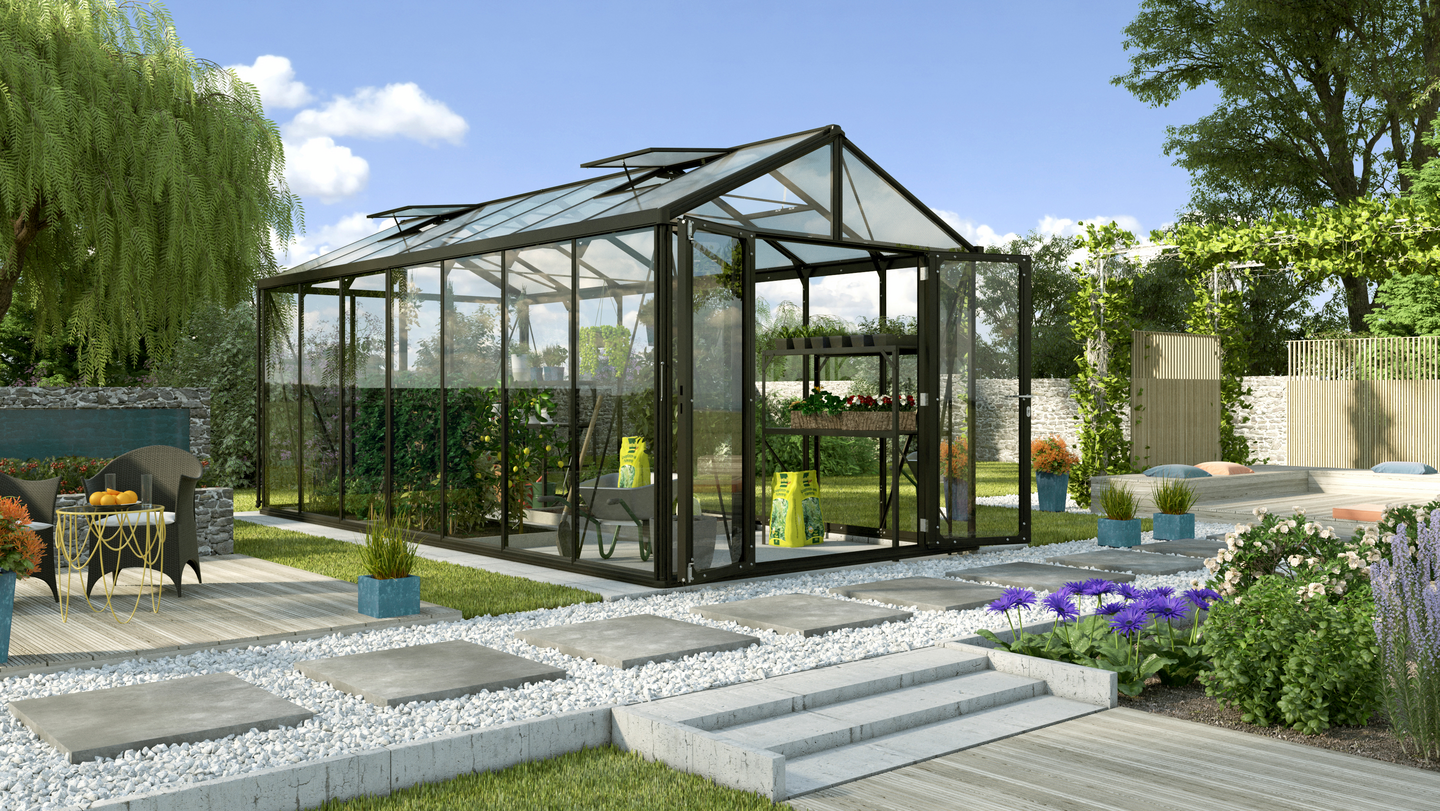 Kasvihuone Vitavia Poseidon 13800 karkaistu lasi kennolevy