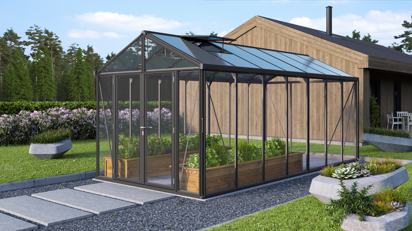 Kasvihuone Vitavia Poseidon 13800 karkaistu lasi kennolevy