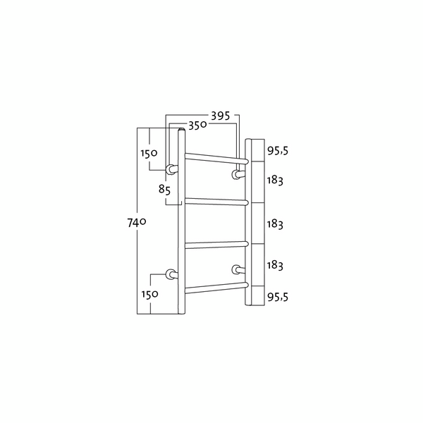 Kuivausteline Rej Design sähkö Tango ajastin EH 35744 A oy/va kromi