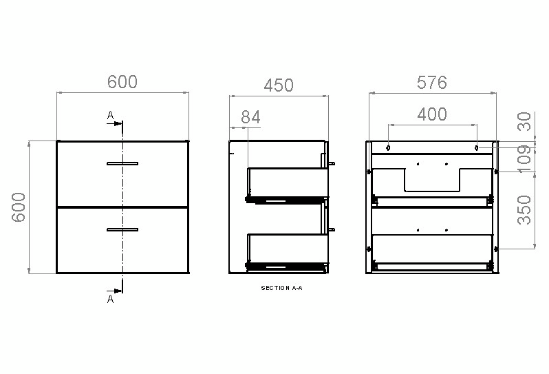 Allaskaappi Polaria Noval 600 valkoinen