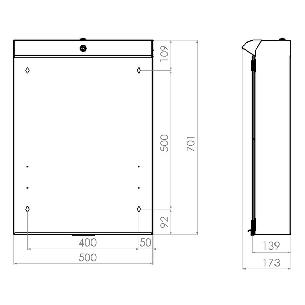 Valaisinpeilikaappi Polaria Lumena led-valo 500 oikea VVS harmaa