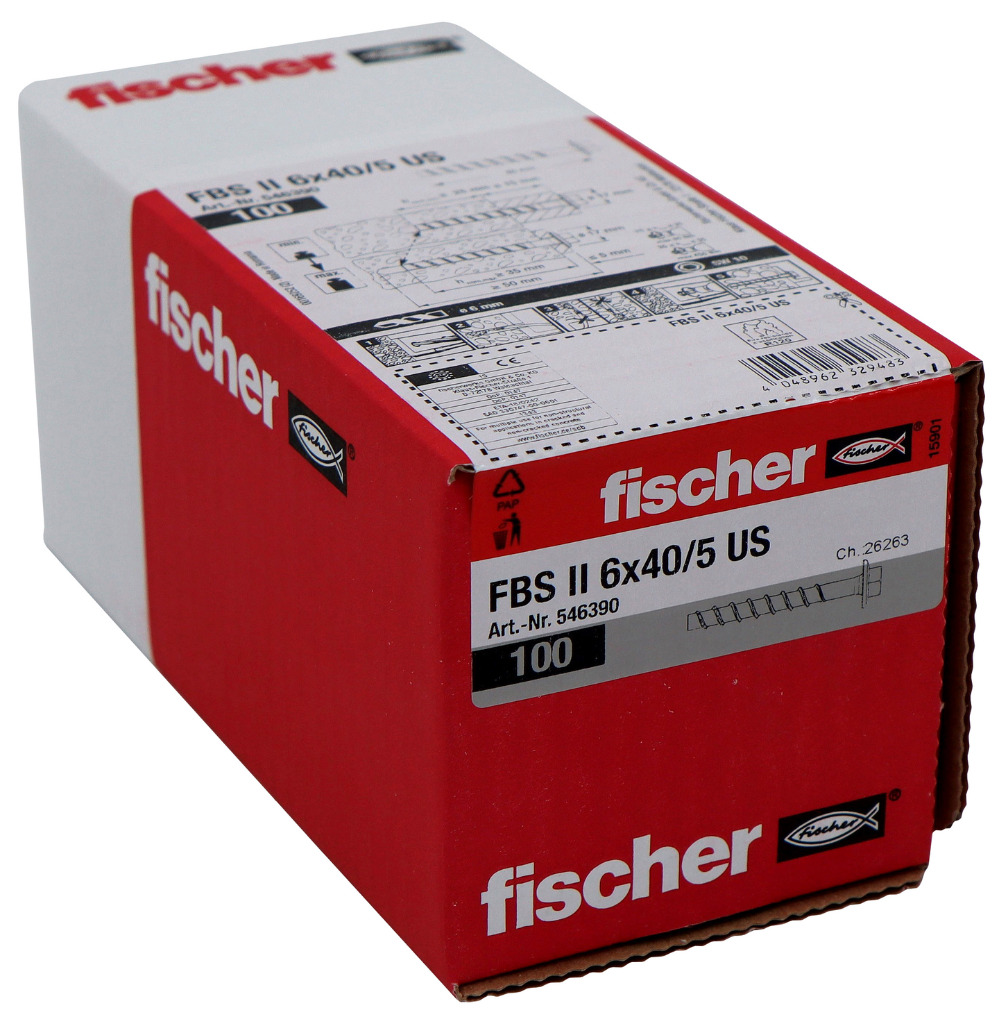 Betoniruuvi Fischer FBS II 6x40/5US 100kpl