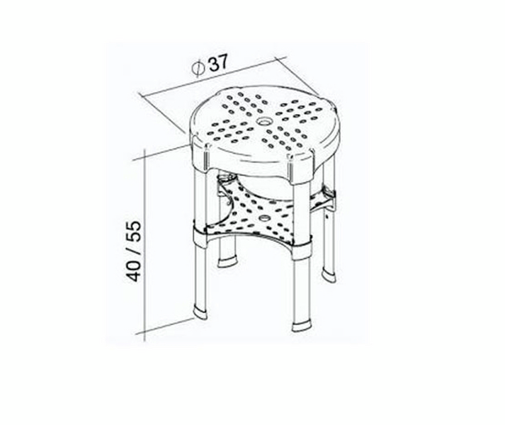 Kylpyhuonejakkara K Design PR-STA-PP-BX säädettävä