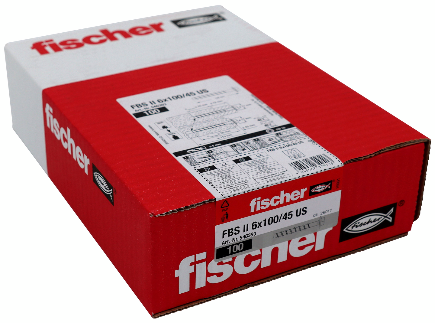 Betoniruuvi Fischer FBS II 6x100/45US 100kpl