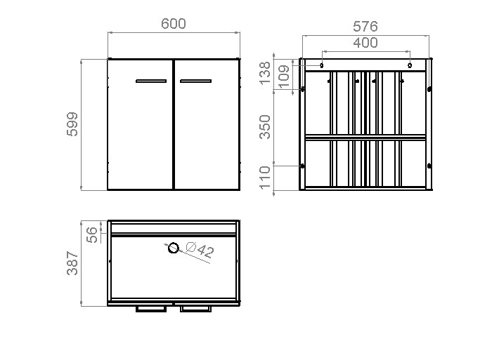 Allaskaappi Polaria Stila 600 valkoinen