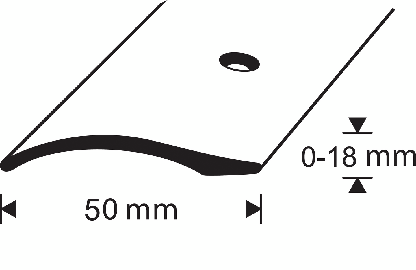 NIVÅLIST D-PROFILE SLÄT SILVER INKLUSIVE, SKRUV 0-18MM 100CM