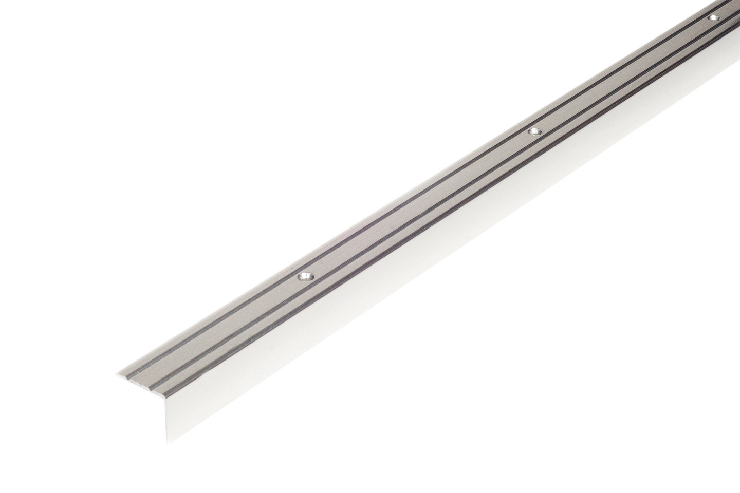 Askelkulmalista 25x20mm kromi-anodisoitu uritettu rei’itetty 1000mm
