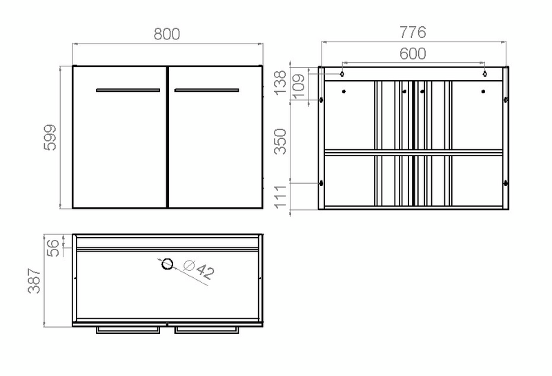 Allaskaappi Polaria Stila 800 antrasiitinharmaa
