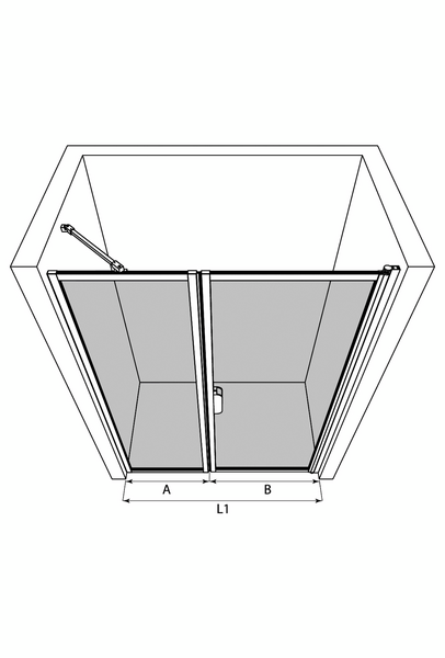 Tilanjakaja Bläk 740 New York kiinteä ja kääntyvä seinä 709x907x1950mm musta