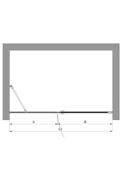 Tilanjakaja Bläk 745 Tokyo kiinteä ja kääntyvä seinä 809x907x1950mm musta