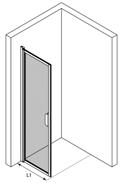 Suihkuseinä Bläk 732 New York kääntyvä 695x1950mm musta