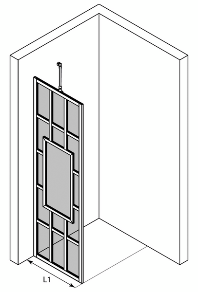 Suihkuseinä Bläk 800 Shanghai kiinteä 897x1950mm musta