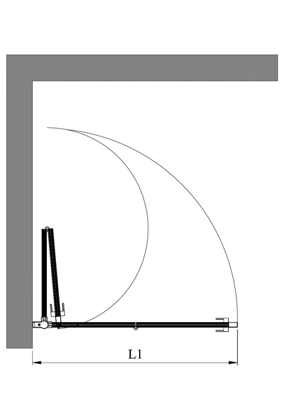 Suihkuseinä Bläk 882 Tokyo taittuva 780x1950mm musta