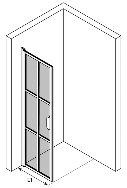 Suihkuseinä Bläk 738 Paris kääntyvä 795x1950mm musta