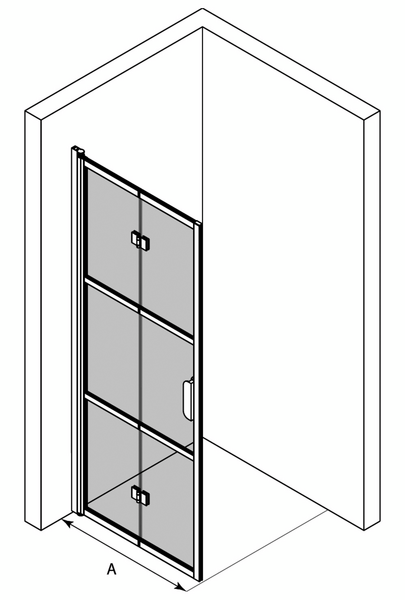 Suihkuseinä Bläk 882 Tokyo taittuva 880x1950mm musta