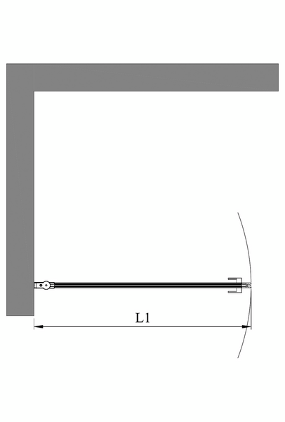Suihkuseinä Bläk 735 Tokyo kääntyvä 695x1950mm musta