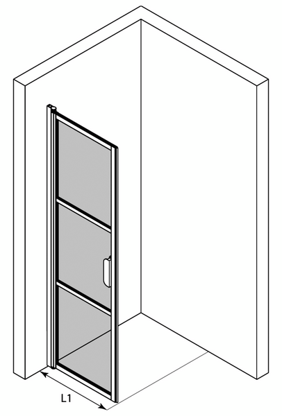 Suihkuseinä Bläk 735 Tokyo kääntyvä 695x1950mm musta